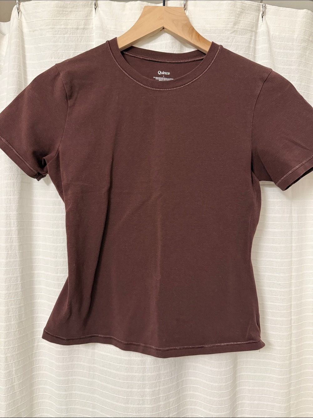 Quince Women's Short Sleeve Crewneck Tee in Deep Brown